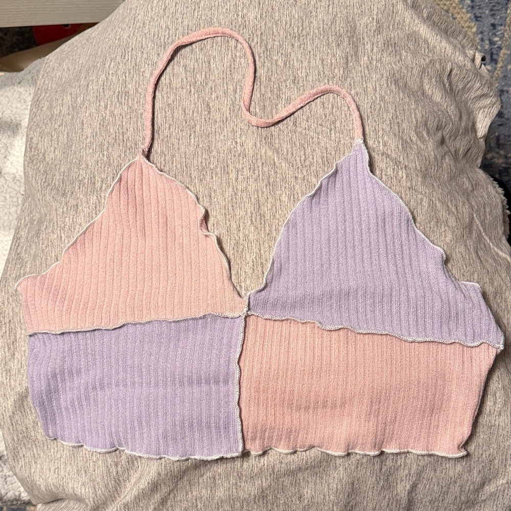 SHEIN Pink Ribbed Knit Top